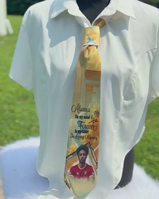 Golden Sunrise Personalized Tie – Custom Photo, Memorial & Wedding Tie