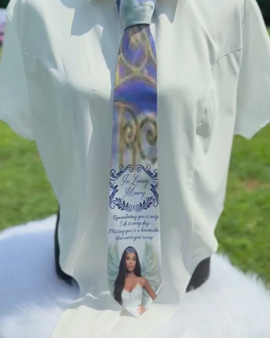 Purple Palace Personalized Tie – Custom Photo, Memorial & Wedding Tie